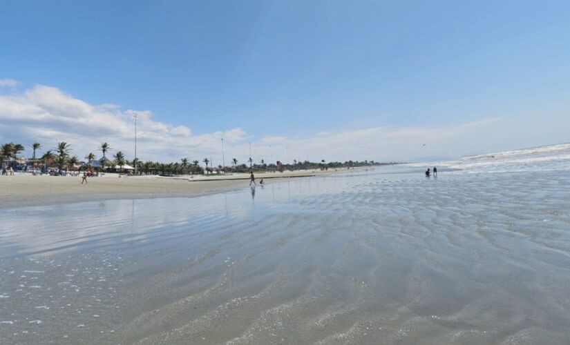 Região onde aconteceu o afogamento em Peruíbe, no litoral sul paulista