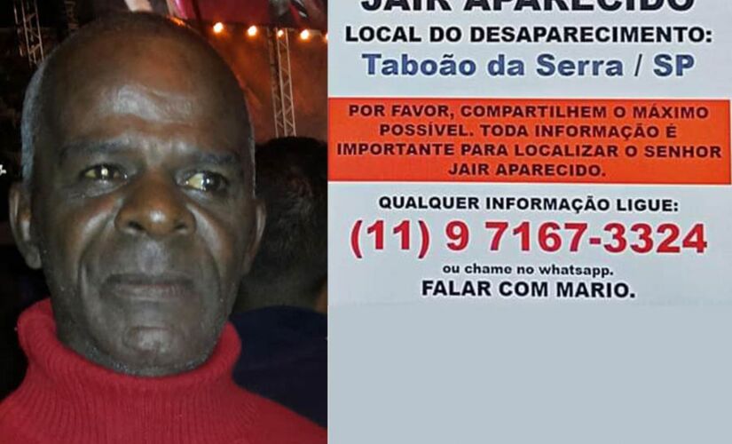 Desaparecido desde a segunda-feira, em Taboão da Serra, familiares e amigos de Jair Aparecido esperam por notícias