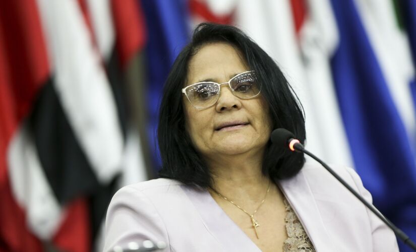 A ministra da Mulher, Família e Direitos Humanos, Damares Alves, em evento do Dia da Mulher