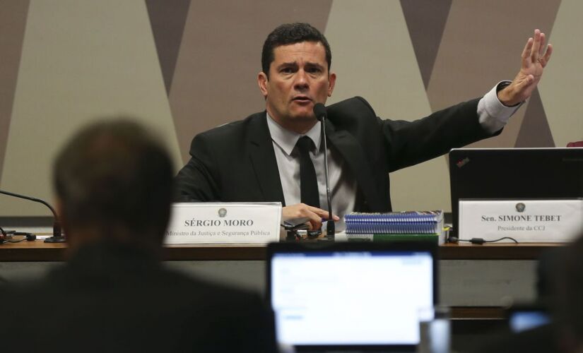 O ministro da Justiça e Segurança Pública, Sérgio Moro, participou de reunião com senadores 