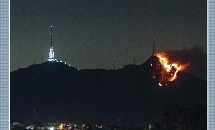 Incêndio atingiu a vegetação do Pico do Jaraguá na noite de quarta-feira; vizinhos suspeitam que balão caiu no local