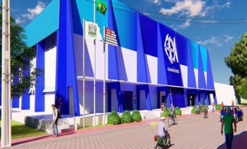 Ilustração de ginásio que será utilizado por escola, treinamento e competições esportivas na cidade
