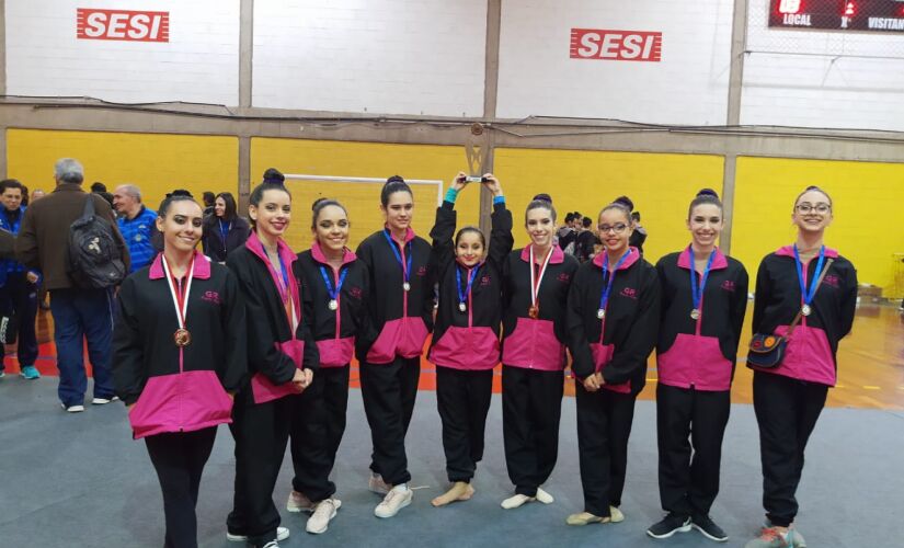 Equipe de ginástica rítmica de Porto Feliz conquistou duas medalhas de bronze nas provas individual de arco e individual de mãos livres