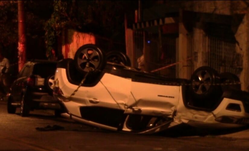 Capotamento do veículo roubado aconteceu na rua Ciprestes