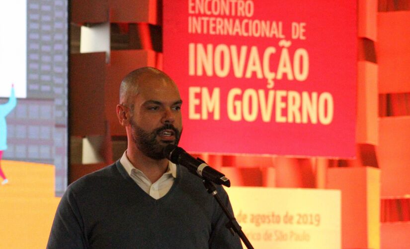 Bruno Covas durante o Encontro Internacional de Inovação e Governo; doação europeia será recebida ao longo de 4 anos