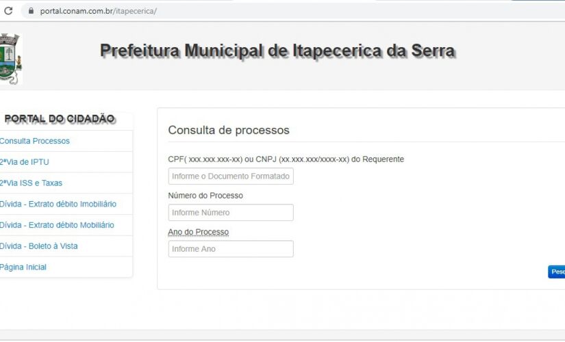 Os moradores podem acessar a cobrança no Portal do Cidadão
