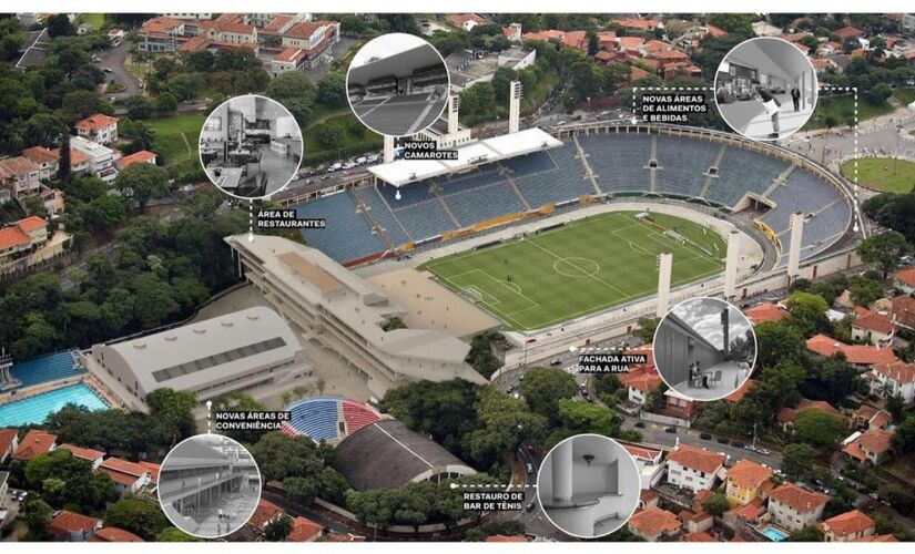 O consórcio prevê entregar o estádio renovado em julho de 2022, ou seja, daqui a dois anos e meio