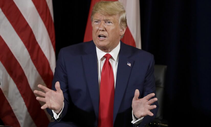 O presidente dos Estados Unidos, Donald Trump, fala  com a imprensa no hotel InterContinental Barclay, em Nova York