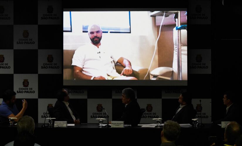 Ainda internado no hospital Sírio Libanês, Covas gravou um depoimento em vídeo, exibido no evento