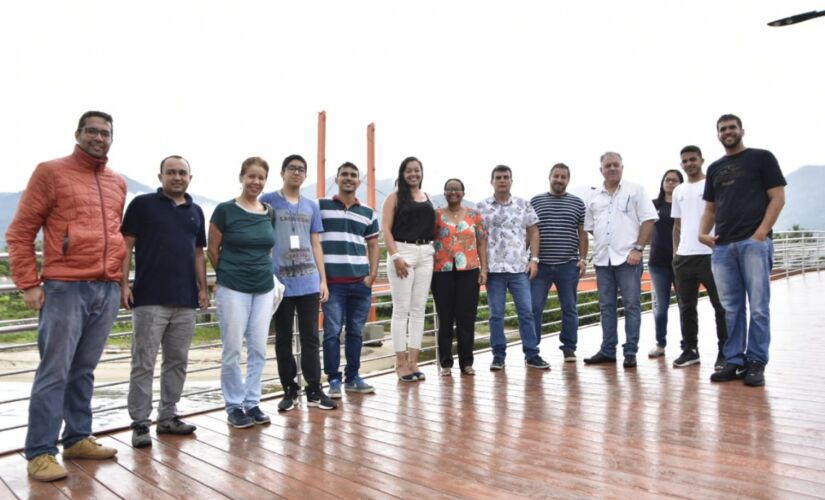Gracinha, prefeita da cidade, durante entrega da revitalização da Ponte Estaiada, na Barra Velha, na manhã da última segunda