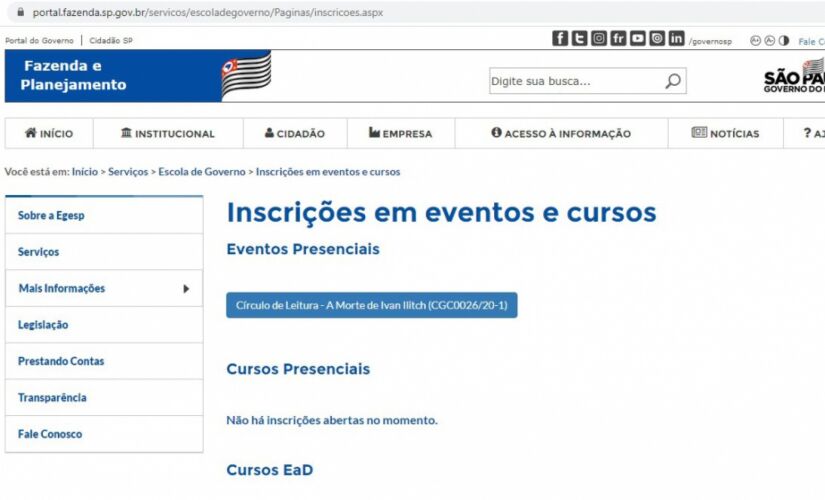 As inscrições devem ser feitas site: circulo.fazenda.sp.gov.br; encontros vão acontecer a partir do dia 3 de março em São Paulo