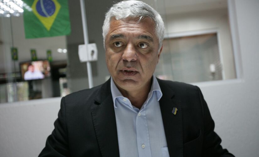 Major Olimpio (PSL), em entrevista na redação da Gazeta