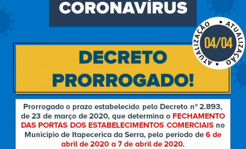 Prefeitura divulgou a informação neste sábado (04).