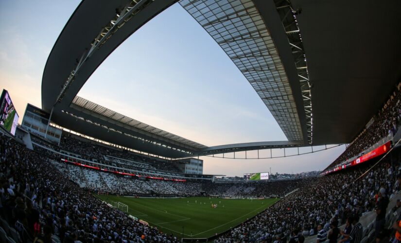 Neo Qu&iacute;mica Arena, est&aacute;dio do Corinthians, na zona leste da Capital, durante jogo antes da pandemia