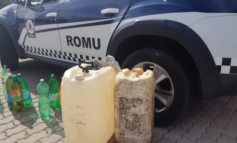 Com o suspeito foi apreendido três garrafas de gasolina e mais três garrafas de etanol, além de dois galões vazios; caso é investigado
