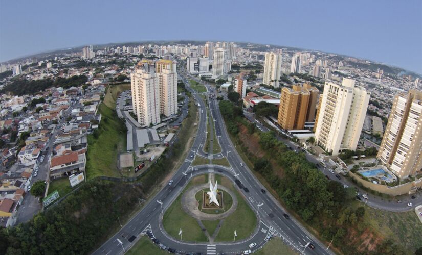 Vista aérea da cidade de Jundiaí, no interior de São Paulo