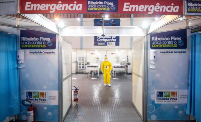 Hospital de Campanha de Ribeirão Pires, no ABC Paulista 