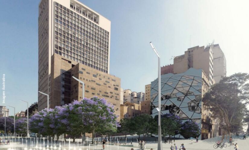 Ilustração gráfica de como deve ficar o Vale do Anhangabaú ao fim das obras