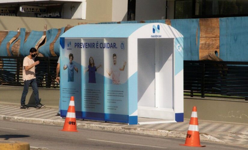 Cabine instalada anteriormente em São Sebastião
