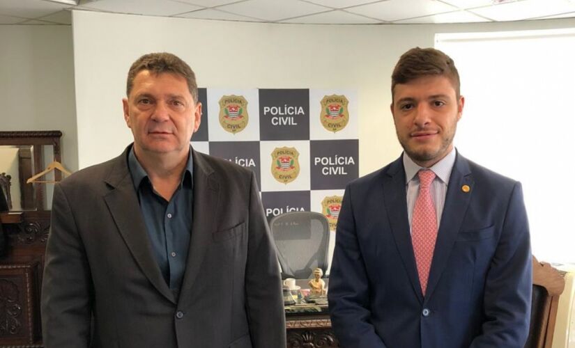 O secretário-executivo da Polícia Civil, Youssef Abou Chahin, e o deputado estadual Thiago Auricchio