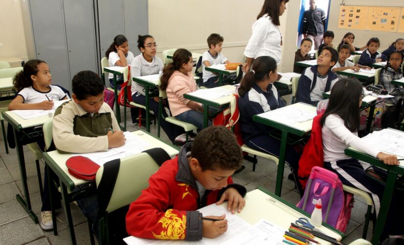 Sala de aula no estado de SP, em foto de antes da pandemia