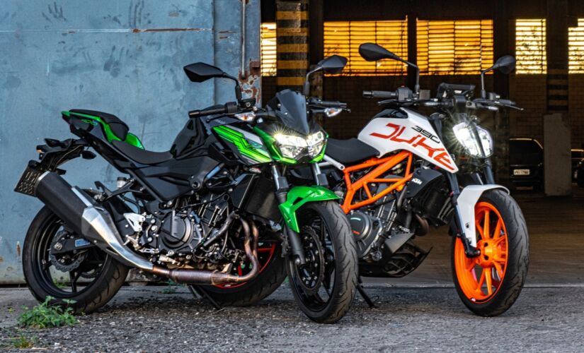KTM 390 Duke ABS e a Kawasaki Z400 