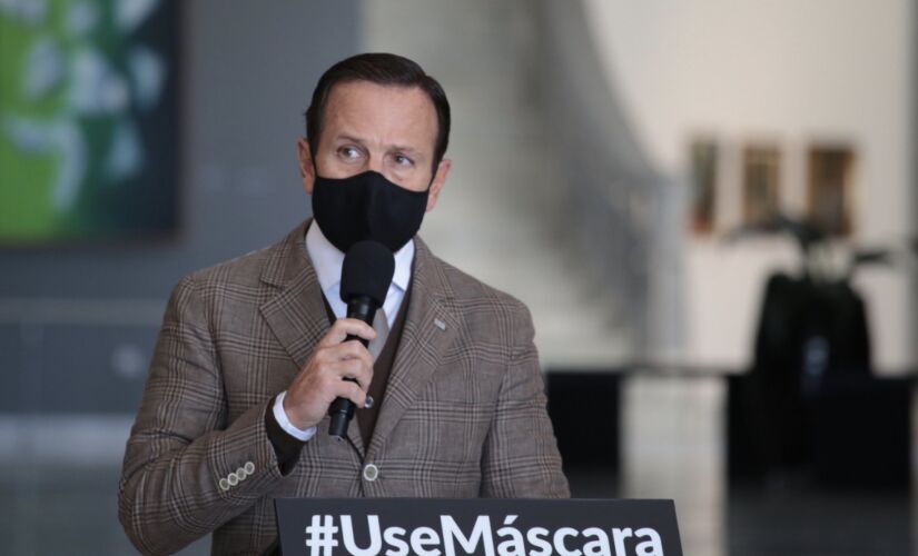 João Doria, governador do estado de São Paulo , durante entrevista coletiva nesta quarta-feira