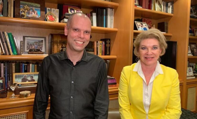 O prefeito Bruno Covas e a secret&aacute;ria de Rela&ccedil;&otilde;es Internacionais da Prefeitura de S&atilde;o Paulo, Marta Suplicy