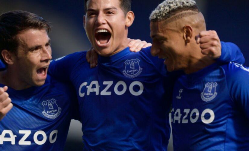 James Rodríguez com a camisa do Everton