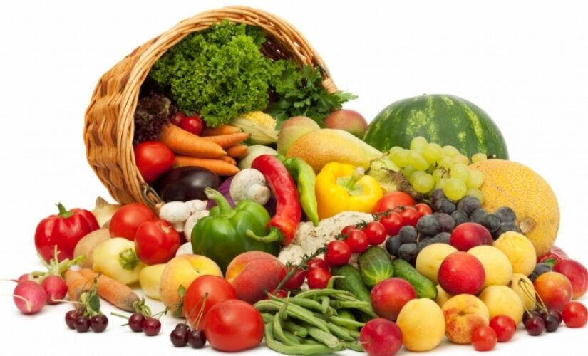 Cestas de frutas e legumes 