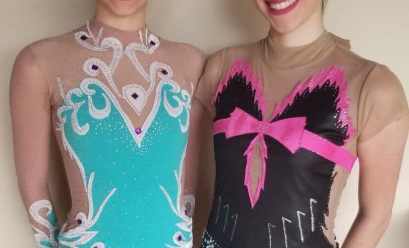 As irmãs de Porto Feliz Luiza Quagliatto (dir.) e Laura Quagliatto foram destaques em evento nacional de ginástica Rítmica 