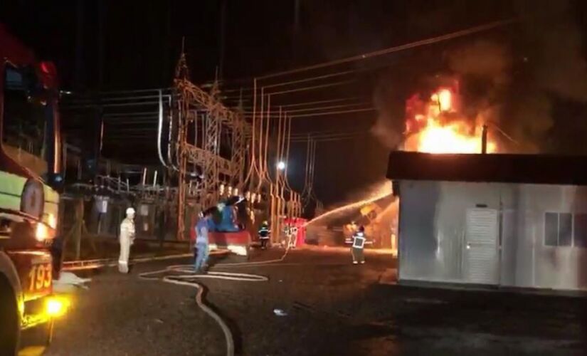 Subestação de energia elétrica foi atingida por um incêndio