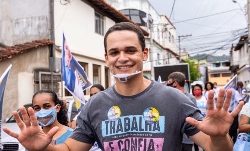Delegado Pazolini durante campanha