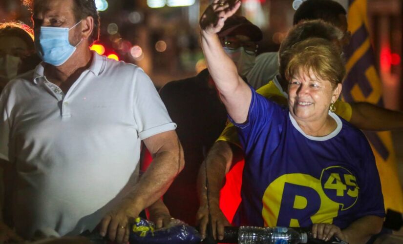 Rachel Chini ao lado do atual prefeito, Alberto Mourão. Ambos são do PSDB