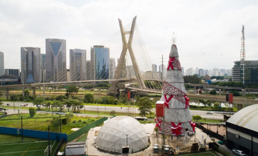 &Aacute;rvore de Natal montadaem 2020 na zona sul de SP 