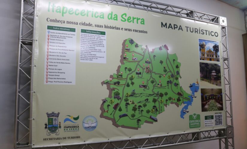 Mapa tur&iacute;stico est&aacute; localizado no Itapecerica Shopping, loja 1007, no piso t&eacute;rreo