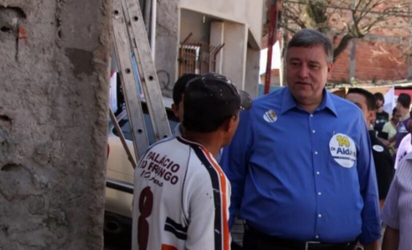 Aidan Ravin durante a campanha para a Prefeitura de Santo André