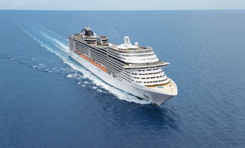 MSC SPLENDIDA.  Sai em fevereiro de 2022 de Santos (SP) com destino a Uruguai e Argentina, em um passeio de sete noites. Tem discoteca, restaurantes, lojas e spa.