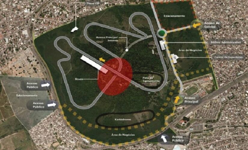 Projeto do Autódromo de Deodoro no Rio de Janeiro, que seria construído na Floresta de Camboatá, na zona oeste da cidade