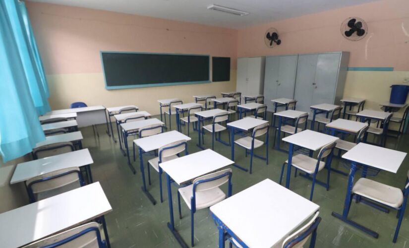 Sala de aula vazia em Ribeir&atilde;o Pires, no ABC Paulista 