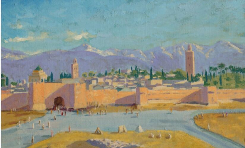 Batizado de ENTITY_quot_ENTITYTower of the Koutoubia MosqueENTITY_quot_ENTITY, quadro representa paisagem marroquina e foi presente para Franklin D. Roosevelt