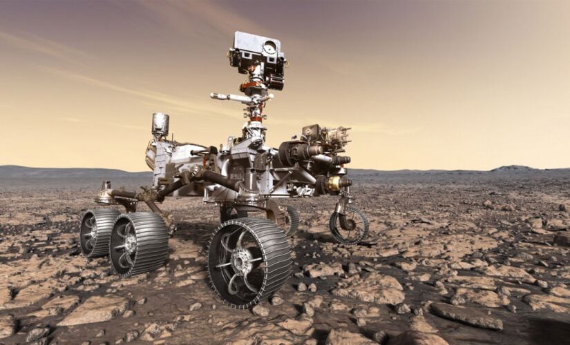 Projeção artística do Mars 2020 Perseverance Rover,  que deve pousar em Marte nesta quinta-feira