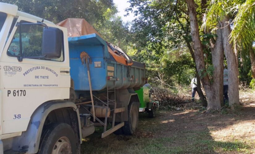  Serviços de poda no parque ecológico da cidade de Tietê