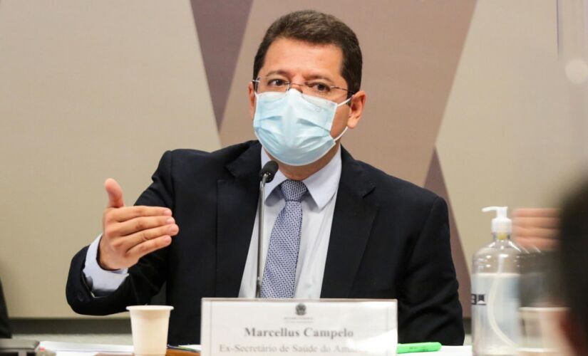 Marcellus Campêlo durante depoimento na CPI da Covid-19 na tarde desta terça-feira 
