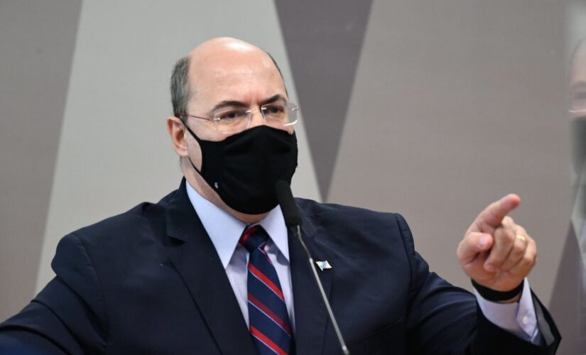 O ex-governador Wilson Witzel durante a CPI da Pandemia no Senado na tarde desta quarta-feira