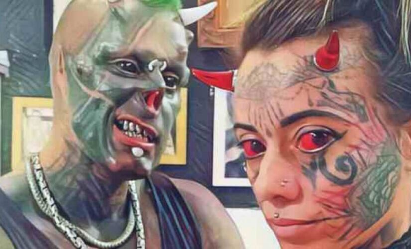 'Diabão' e sua esposa, a 'Mulher Demônia'.