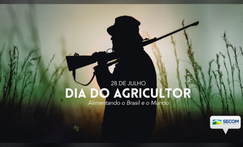 Foto usada pela Secom para homenagear agricultores de um homem do campo armado com um rifle foi postada no Twitter