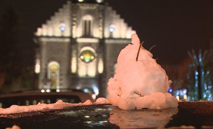 Registo de neve em Gramado, na Serra do RS