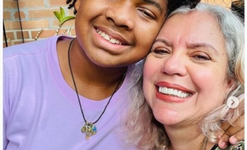 A apresentadora Astrid Fontenelle e o filho Gabriel