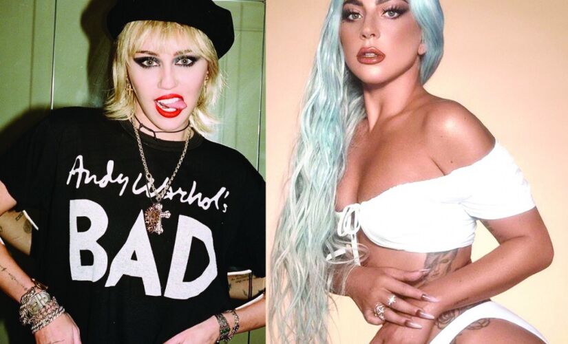 Miley Cyrus (esq.) e Lady Gaga (dir.) podem se apresentar no mesmo dia no Rock in Rio 2022